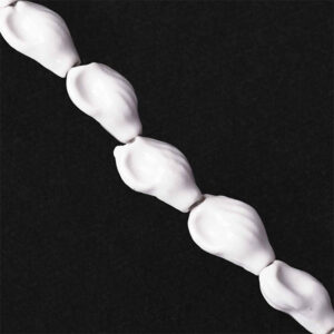 Ceramica Cuenta Concha Blanco 15mm- 18cm aprox (1 tira)