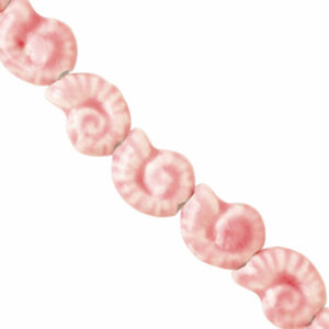Ceramica Cuenta Caracol Rosa Palo 14mm - 18cm aprox(1 tira)