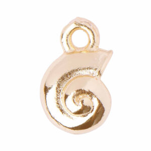 CDL444 Chapa de Oro Dije Caracol Espiral 6mm (1 pza)
