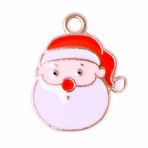 Esmalte Navidad Dije Cara Santa Claus Plano 15mm (1 pza)