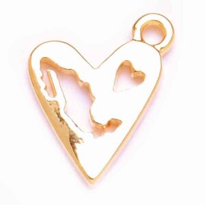 CDL385 Chapa Oro 18K Dije Corazon (2 pza)