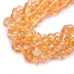 Cristal Rondel Fac. 8mm D15-Golden- 40cm aprox  (1 Tira)