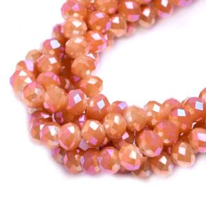 Cristal Rondel Fac. 6mm D59-Chedron Opalo AB  (1 Tira)