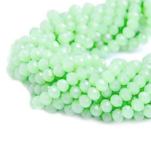Cristal Rondel Fac.8mm E-041 Opal Verde 40cm aprox. (1 tira)