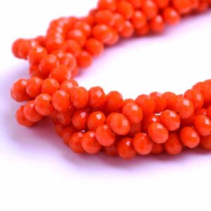 Cristal Rondel Fac. 8mm E057 Naranja Mate 40cm aprox. (1 tira)