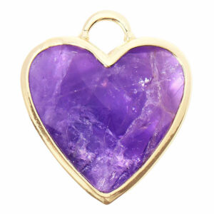 Dije Amatista con Bisel Corazon 20mm (1 pza)