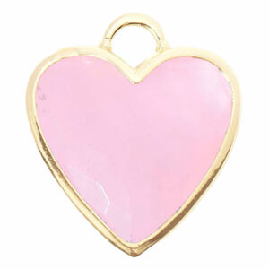 Dije Cuarzo Rosa con Bisel Corazon 20mm (1 pza)