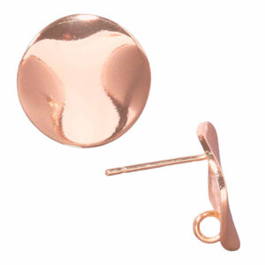 Chapa Oro Arete Poste Circulo  Arg. Soldada 15mm (1 par)