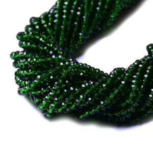 Cristal Rondel Fac. 4mm E-020 Verde Bandera 42cm aprox. (1 tira)