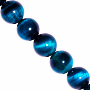 LD Ojo Tigre Turquesa Bola 10mm- 38cm aprox (1 tira)