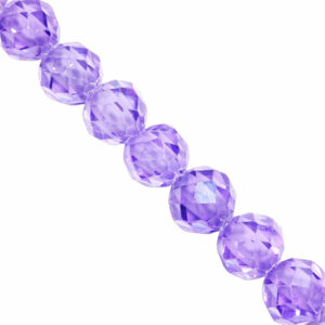 Zirconias Bola Fac. 4mm Morado- 18cm aprox (1 tira)
