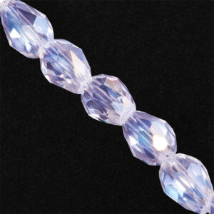 Cristal Gota Fac 5x7mm C01AB-Cristal AB- 25cm aprox (1 tira)