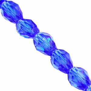 Cristal Gota Fac 5x7mm C09-Cobalto- 25cm aprox (1 tira)