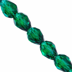 Cristal Gota Fac 5x7mm C18-Esmeralda- 25cm aprox (1 tira)