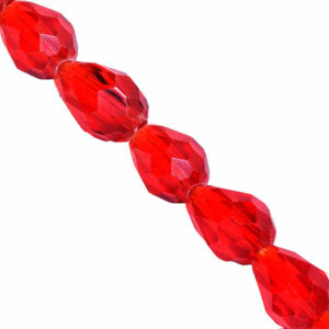 Cristal Gota Fac 5x7mm C20-Rojo- 25cm aprox (1 tira)