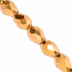 Cristal Gota Fac 5x7mm C53-Dorado- 25cm aprox (1 tira)