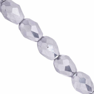 Cristal Gota Fac 5x7mm C54-Plateado- 25cm aprox (1 tira)