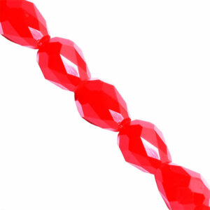 Cristal Gota Fac 5x7mm C129-Rojo Mate- 25cm aprox (1 tira)