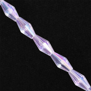 Cristal Gota Bicono Fac 4x8mm C01AB-Cristal AB- 26cm aprox (1 tira)