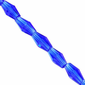 Cristal Gota Bicono Fac 4x8mm C09-Cobalto- 26cm aprox (1 tira)