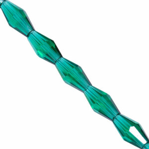 Cristal Gota Bicono Fac 4x8mm C18-Esmeralda- 26cm aprox (1 tira)