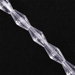 Cristal Gota Bicono Fac 6x12mm C01-Cristal- 30cm aprox (1 tira)