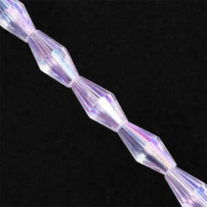 Cristal Gota Bicono Fac 6x12mm C01AB-Cristal AB- 30cm aprox (1 tira)