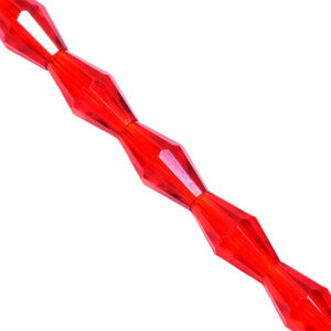 Cristal Gota Bicono Fac 6x12mm C20-Rojo- 30cm aprox (1 tira)