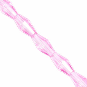 Cristal Gota Bicono Fac 6x12mm C22-Rosa- 30cm aprox (1 tira)