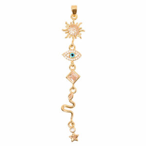 Micropave #5 Dije  Sol/Ojo/Vibora 6cm Dorado (1 pza)