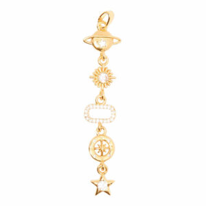 Micropave #6 Dije  Mundo/Sol/Estrella 5cm Dorado (1 pza)