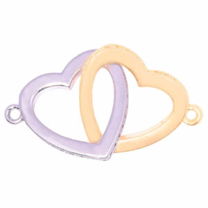 Micropave Separador 2 Corazones 15mm Plateado/Dorado (1 pza)