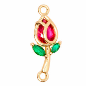 Chapa Oro separador Tulipan Rojo 20mm (1 pza)