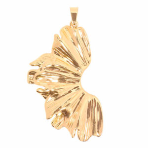 Acero Dije Hoja 50mm Dorado (1 pza)