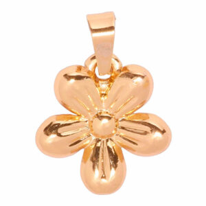 Acero Dije Flor 15mm Dorado (1 pza)