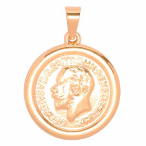 Acero Dije Moneda 20mm Dorado (1 pza)