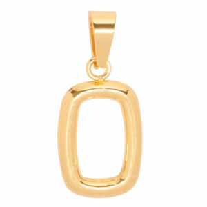 Acero Dije Rectangulo Silueta 14mm Dorado  (1 pza)