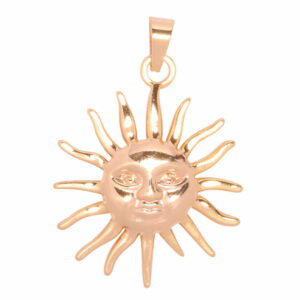 Acero Dije Sol 25mm Dorado (1 pza)