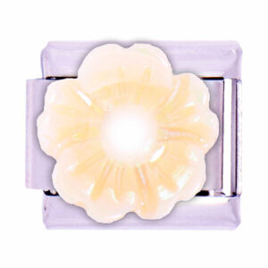 Acero Charm Italiano Flor Amarilla 9mm Acero (1 pza)
