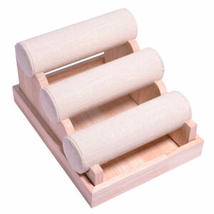 Exhibidor Madera  Pulsera 3 Niveles 13.5x18x24cm Beige (1 pza)